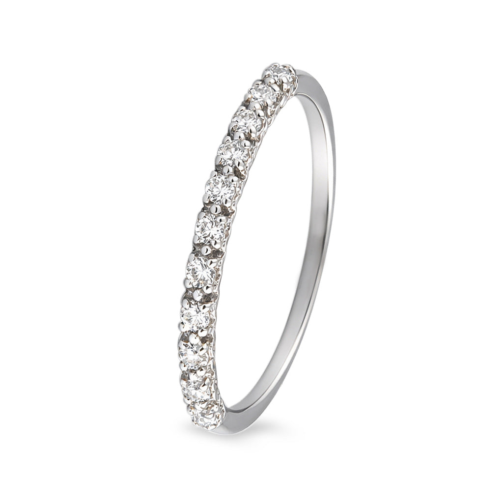 anillo churumbela de oro blanco de 10k con circonia