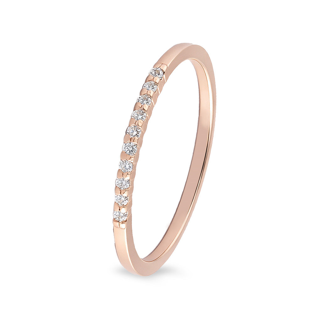 Churumbela estilo clásico con diamantes en oro rosa 