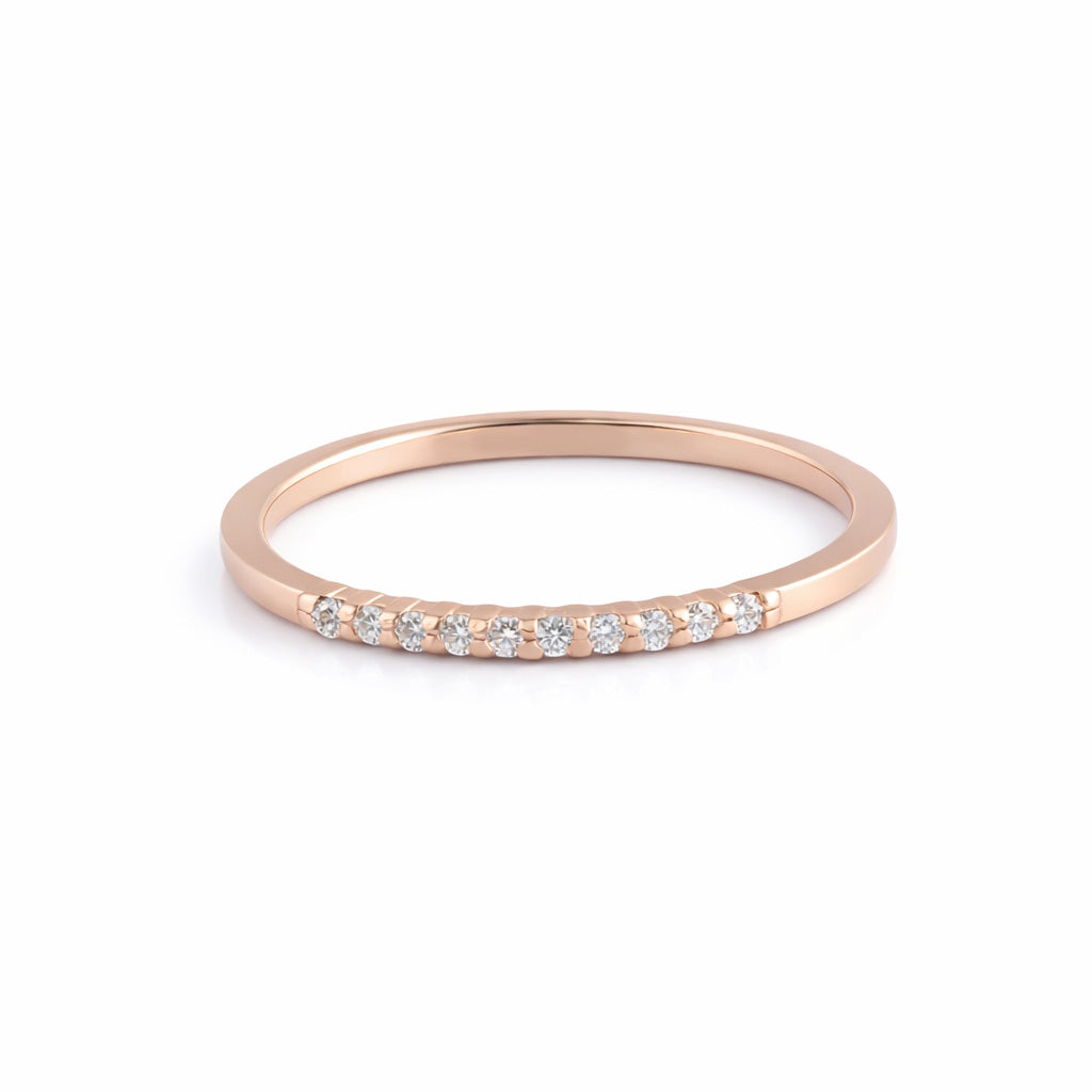 Churumbela estilo clásico con diamantes en oro rosa 