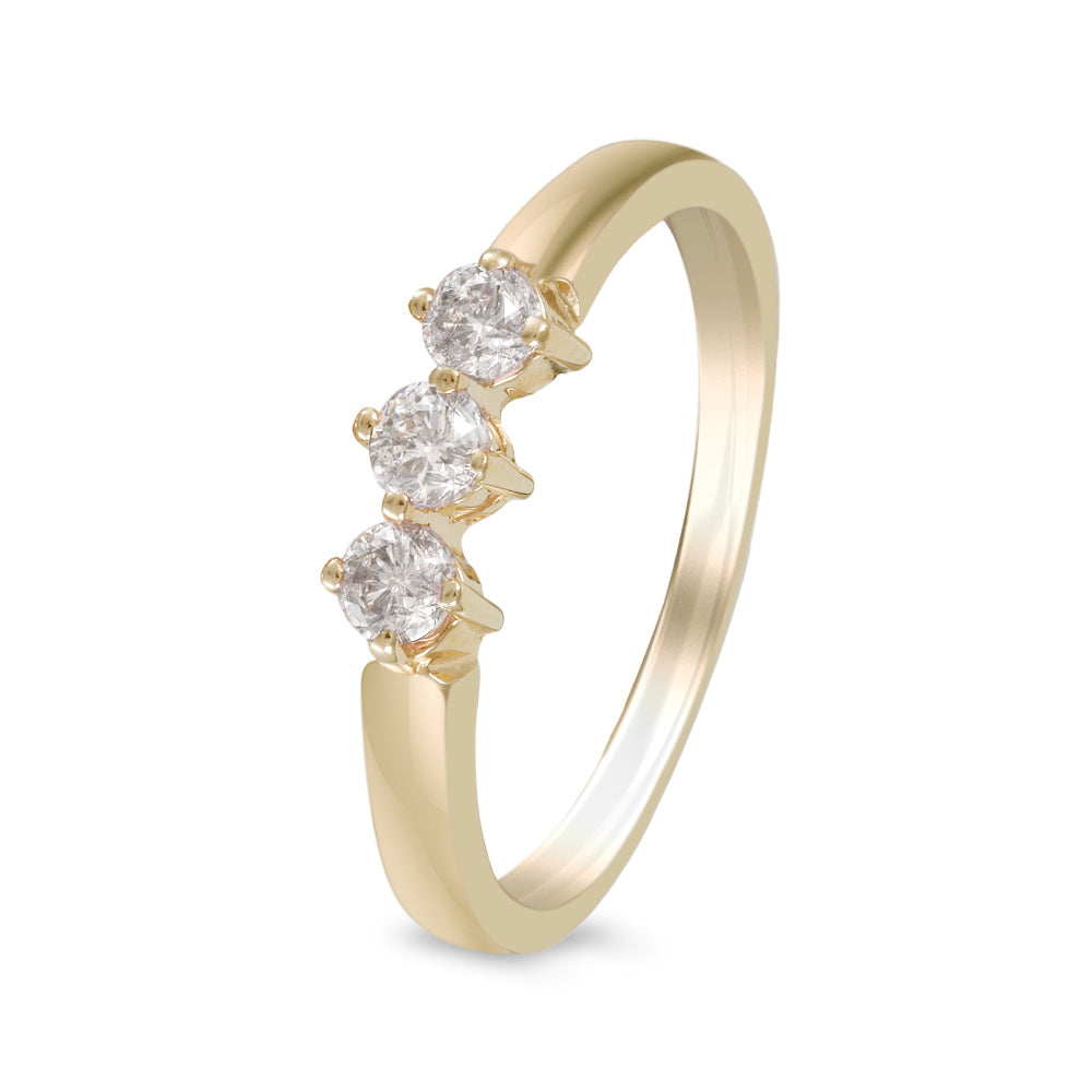 Churumbela diseño con tres gemas con diamante