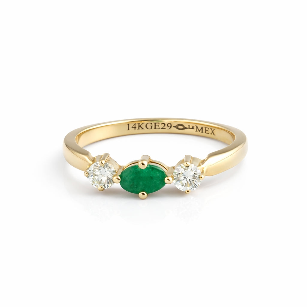 Churumbela trinidad con esmeralda y diamantes