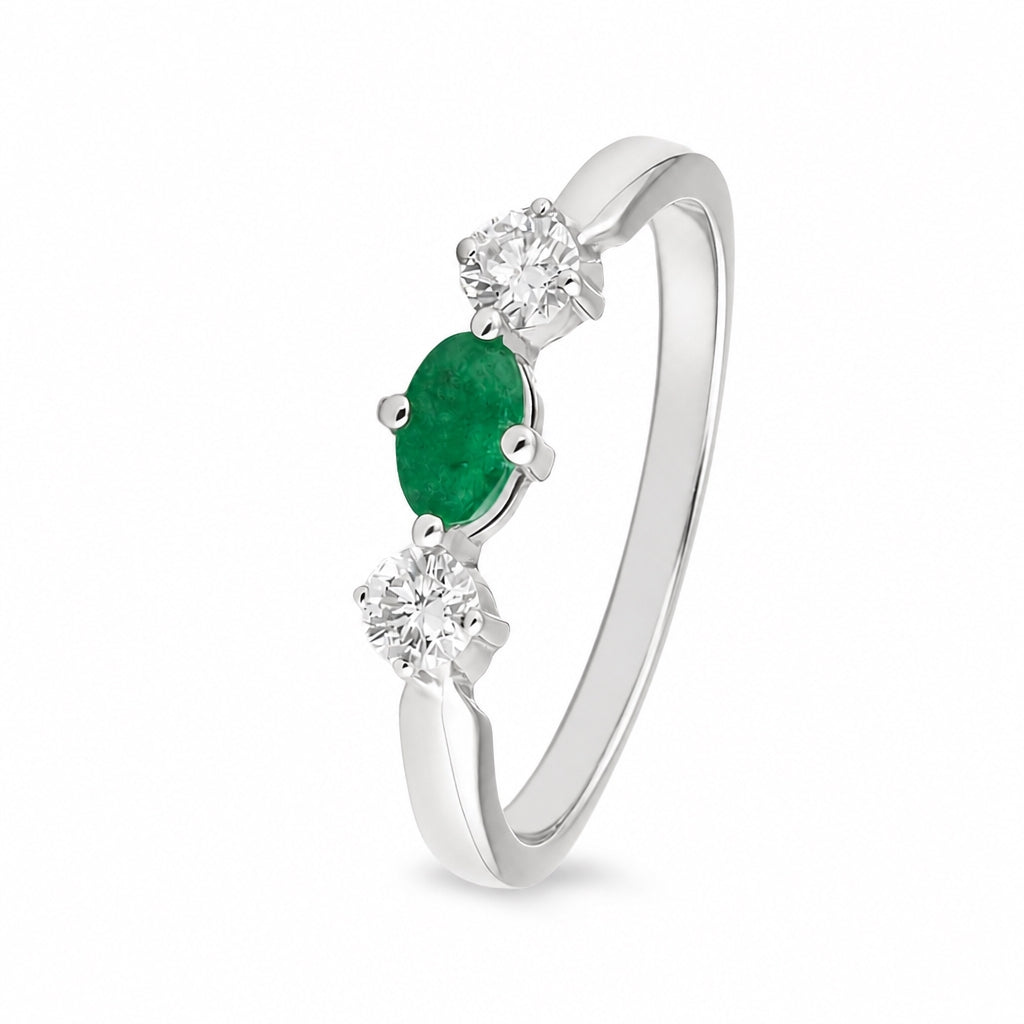 Churumbela trinidad con esmeralda y diamantes