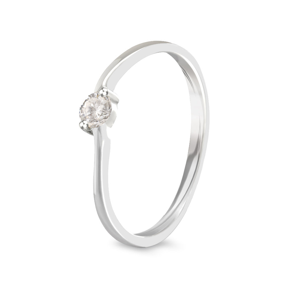 Anillo de compromiso solitario con diamante 0.19 ct