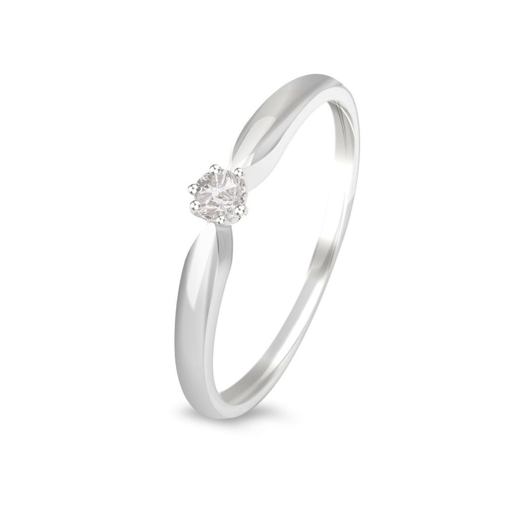 Anillo de compromiso solitario con diamante 0.07 ct