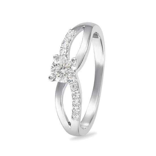 Anillo de compromiso con diamante central lab-grown  y diamantes laterales