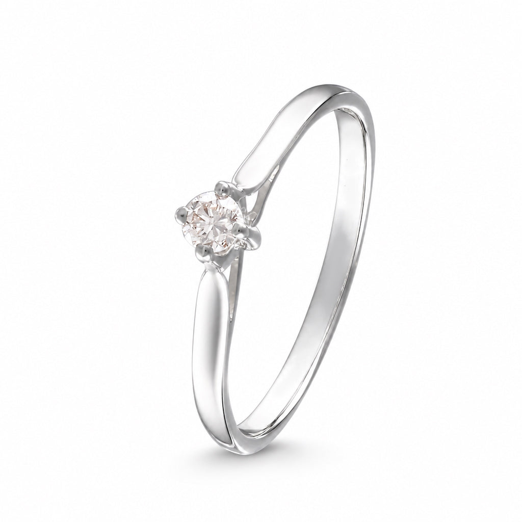 Anillo de compromiso solitario con diamante 0.14 ct