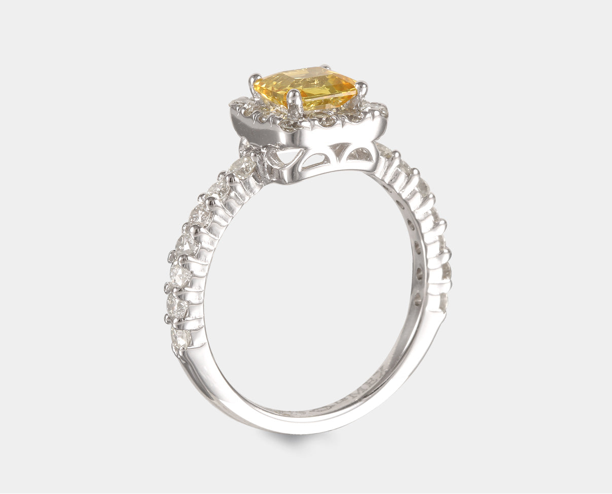 Anillo con Zafiro Amarillo y Diamantes  AH2C-E211B-ZAFAMA