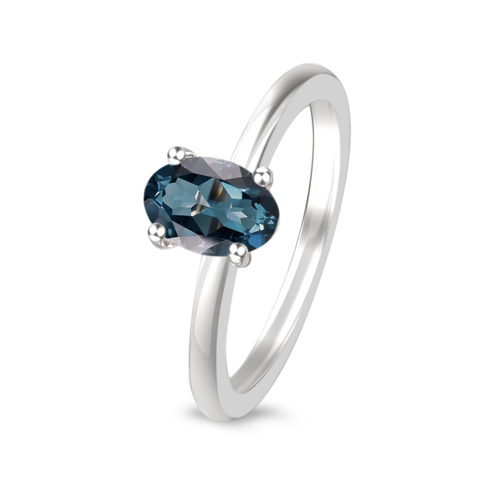 Anillo estilo solitario con topacio london