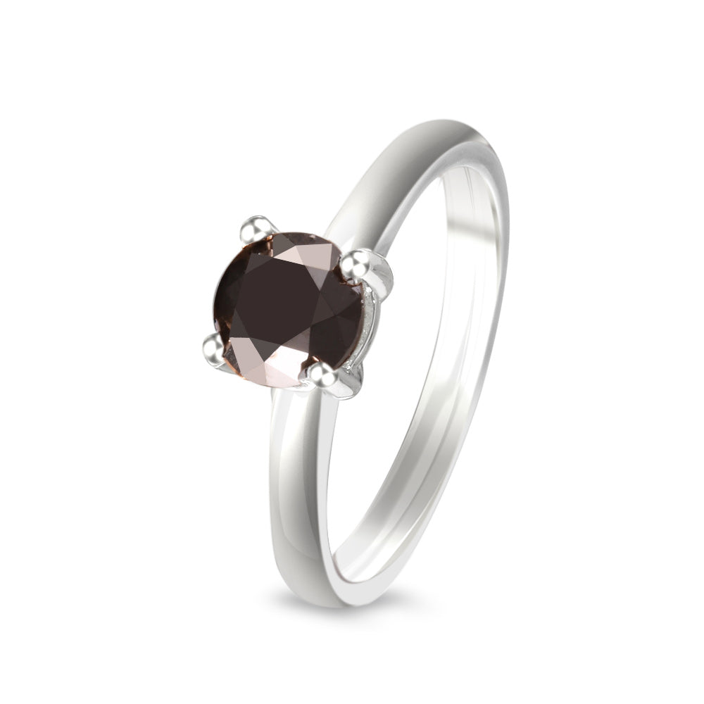 Anillo de compromiso solitario con diamante negro