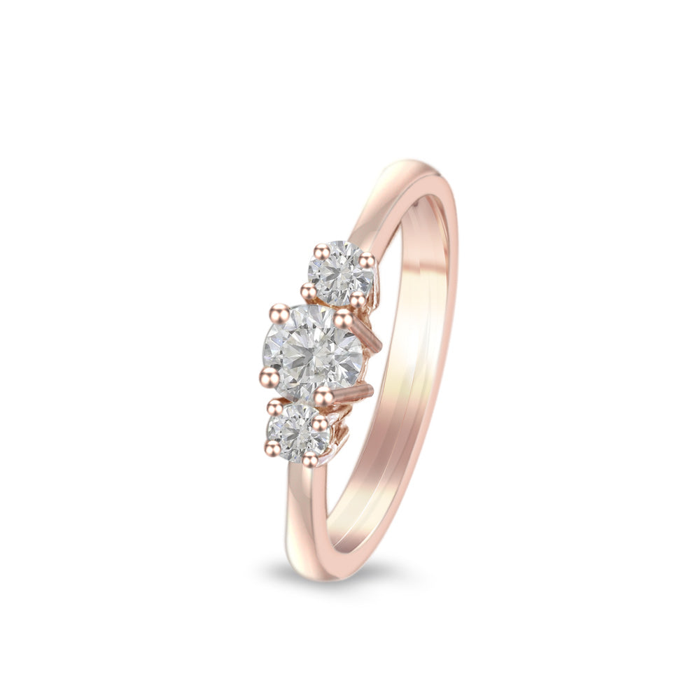 Anillo de compromiso con diamante central 0.30 ct y diamantes laterales