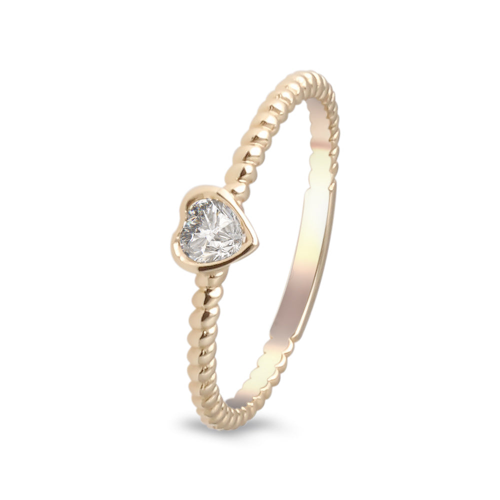 Anillo de compromiso solitario con diamante 0.16 ct