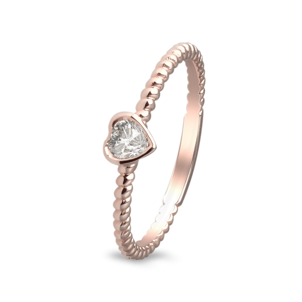 Anillo de compromiso solitario con diamante 0.16 ct