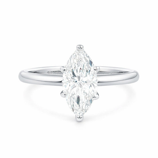 Anillo de compromiso solitario con diamante lab-grown marquise