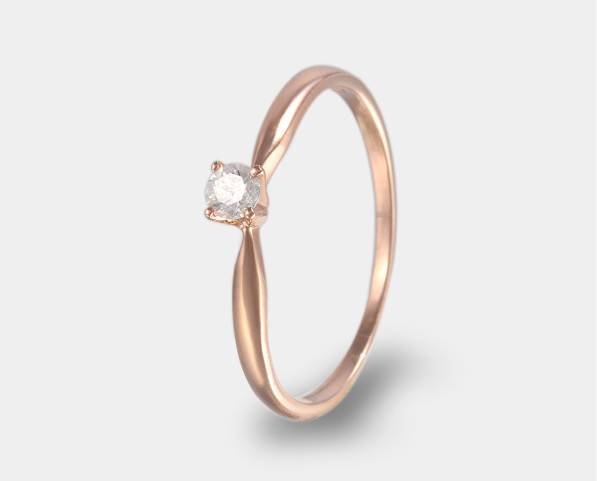 Anillo de compromiso solitario con diamante 0.11 ct