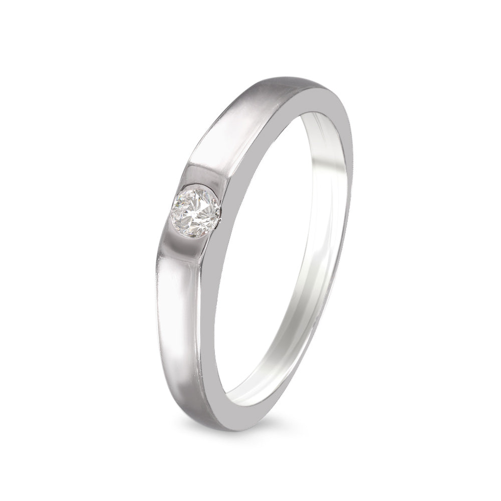 Anillo de compromiso solitario con diamante 0.10 ct