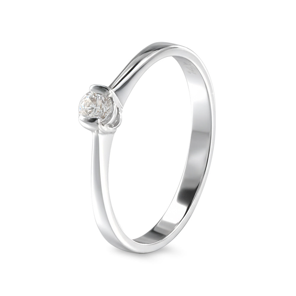 Anillo de compromiso solitario con diamante 0.19 ct