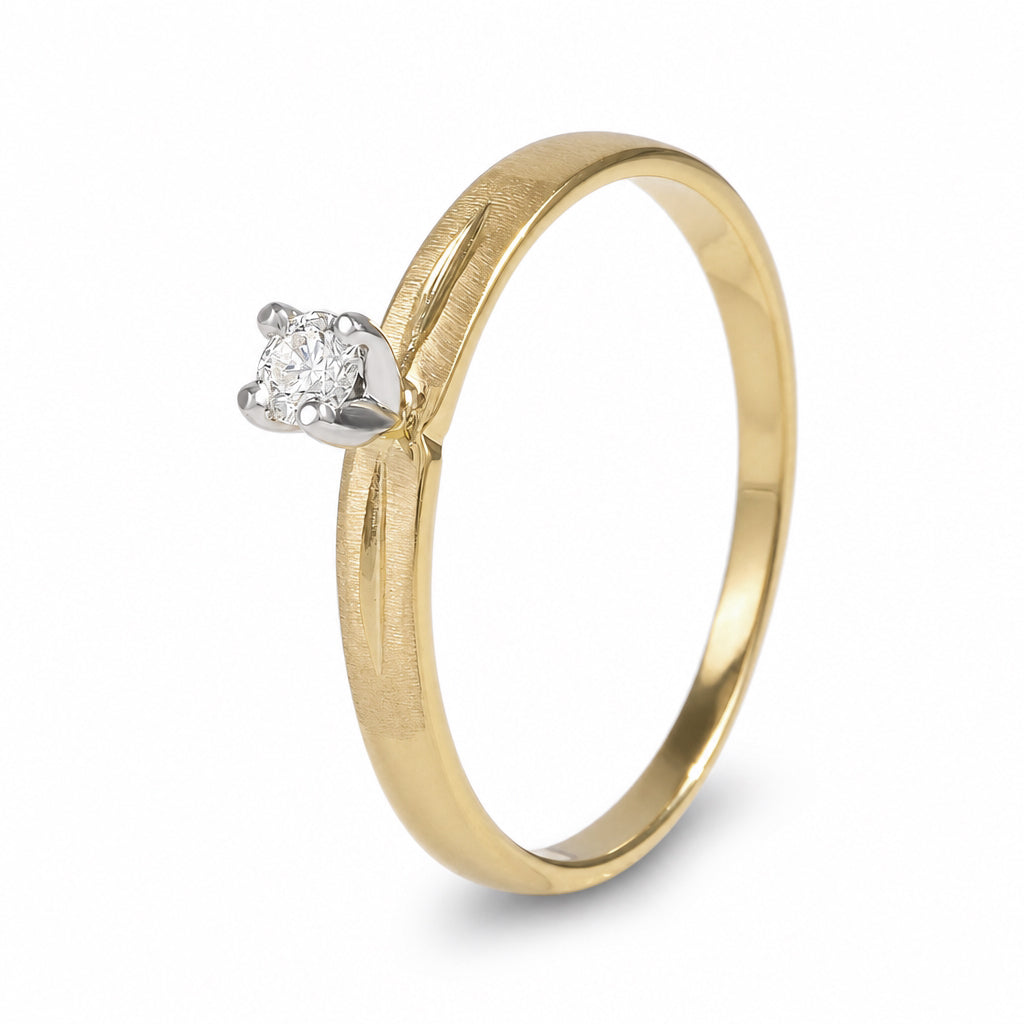 Anillo de compromiso solitario con diamante 0.08 ct