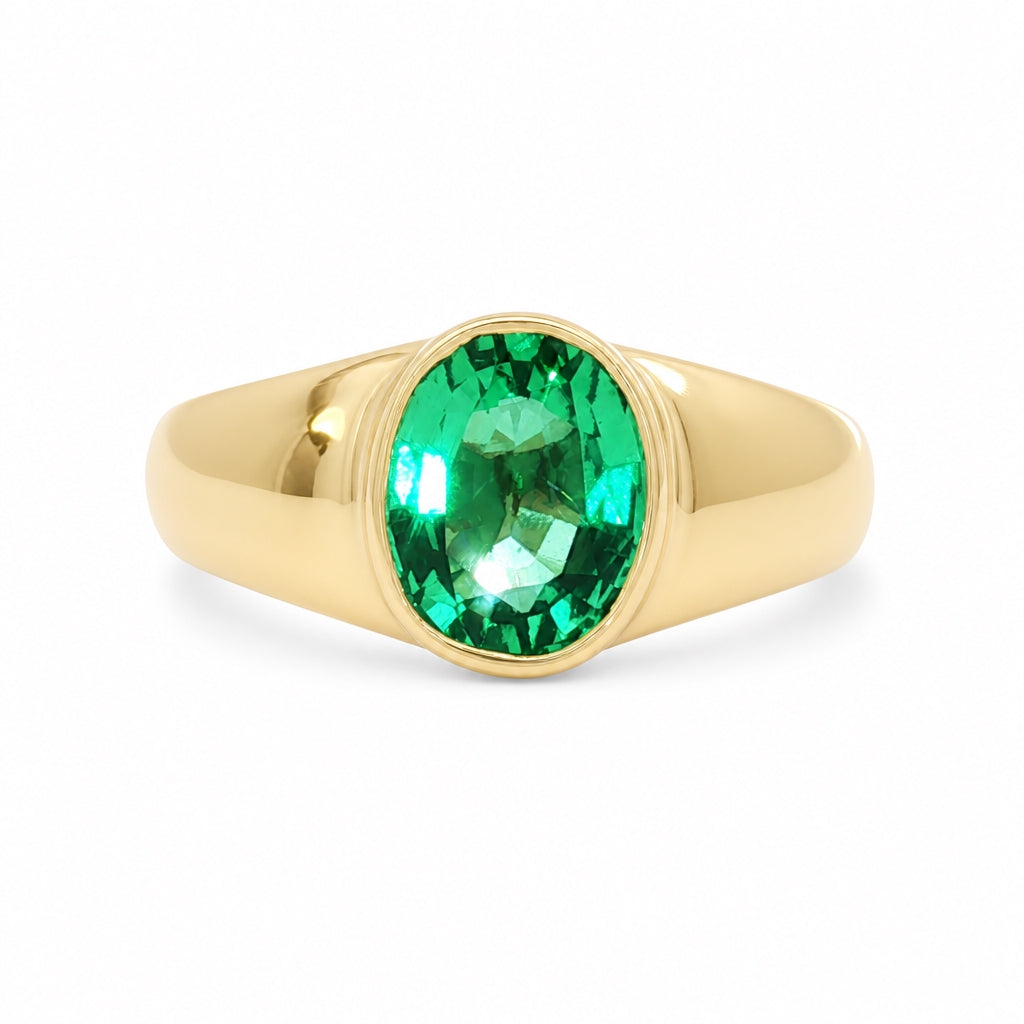 Anillo para hombre con esmeralda