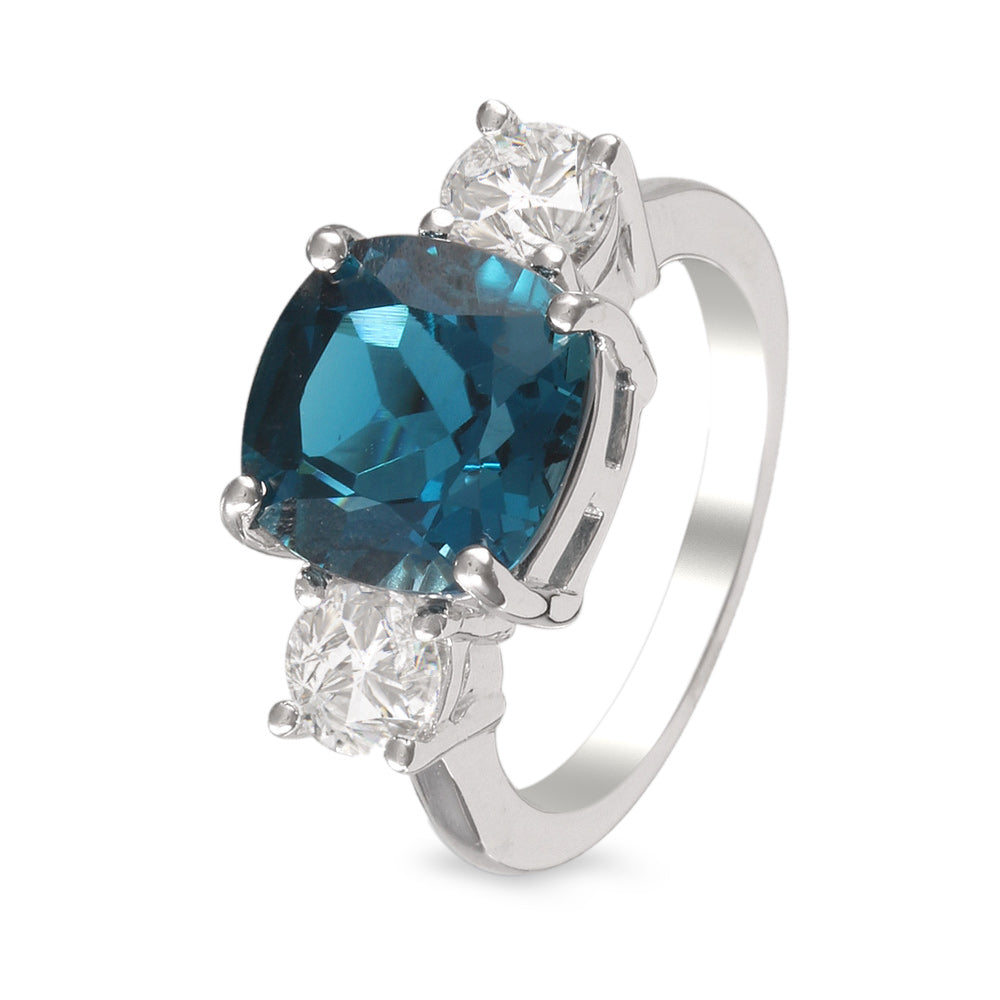 Anillo con topacio london y moissanita
