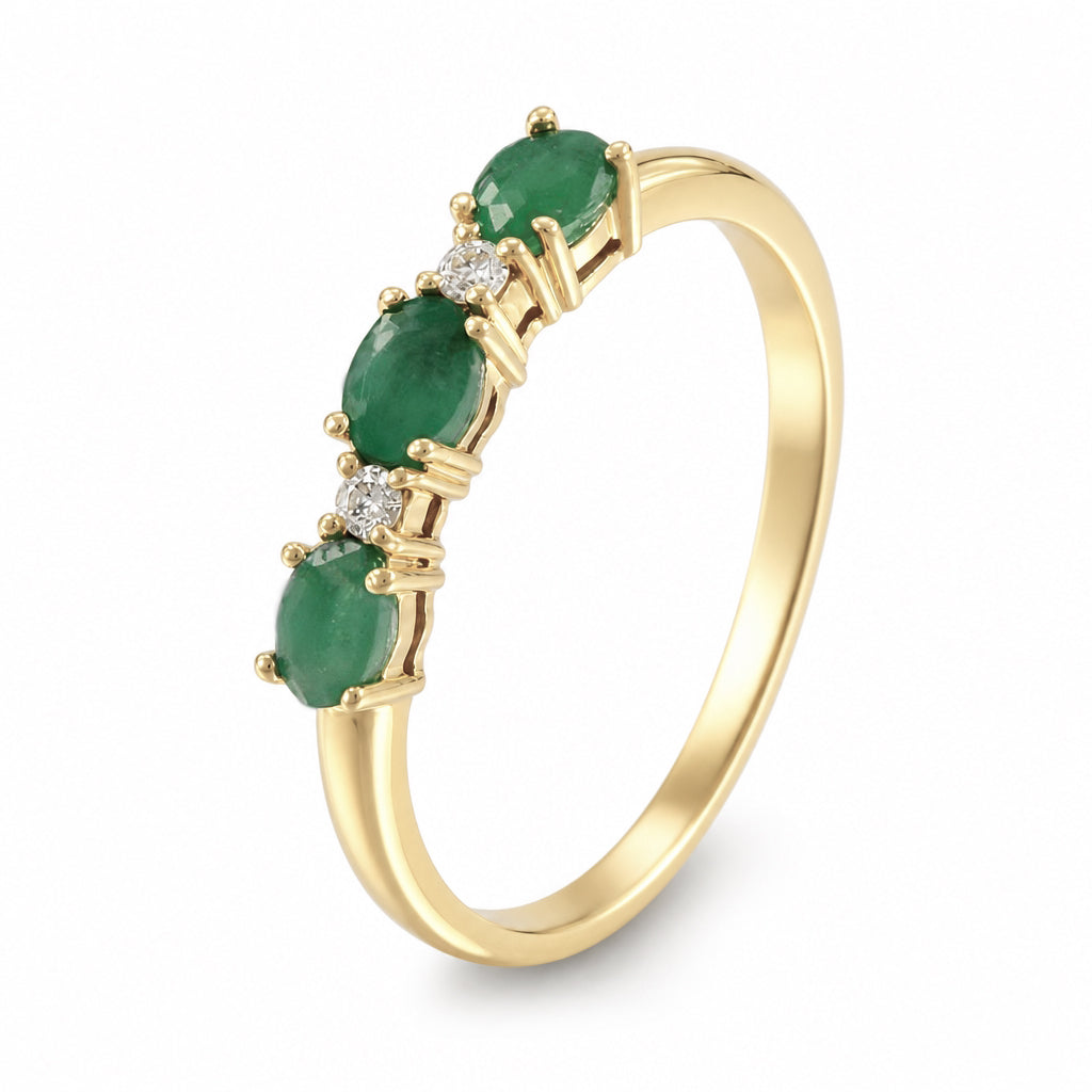 Churumbela con esmeralda y diamantes