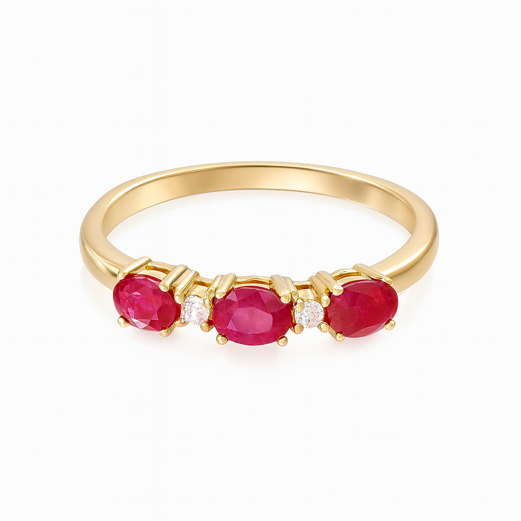 Churumbela con rubí y diamantes