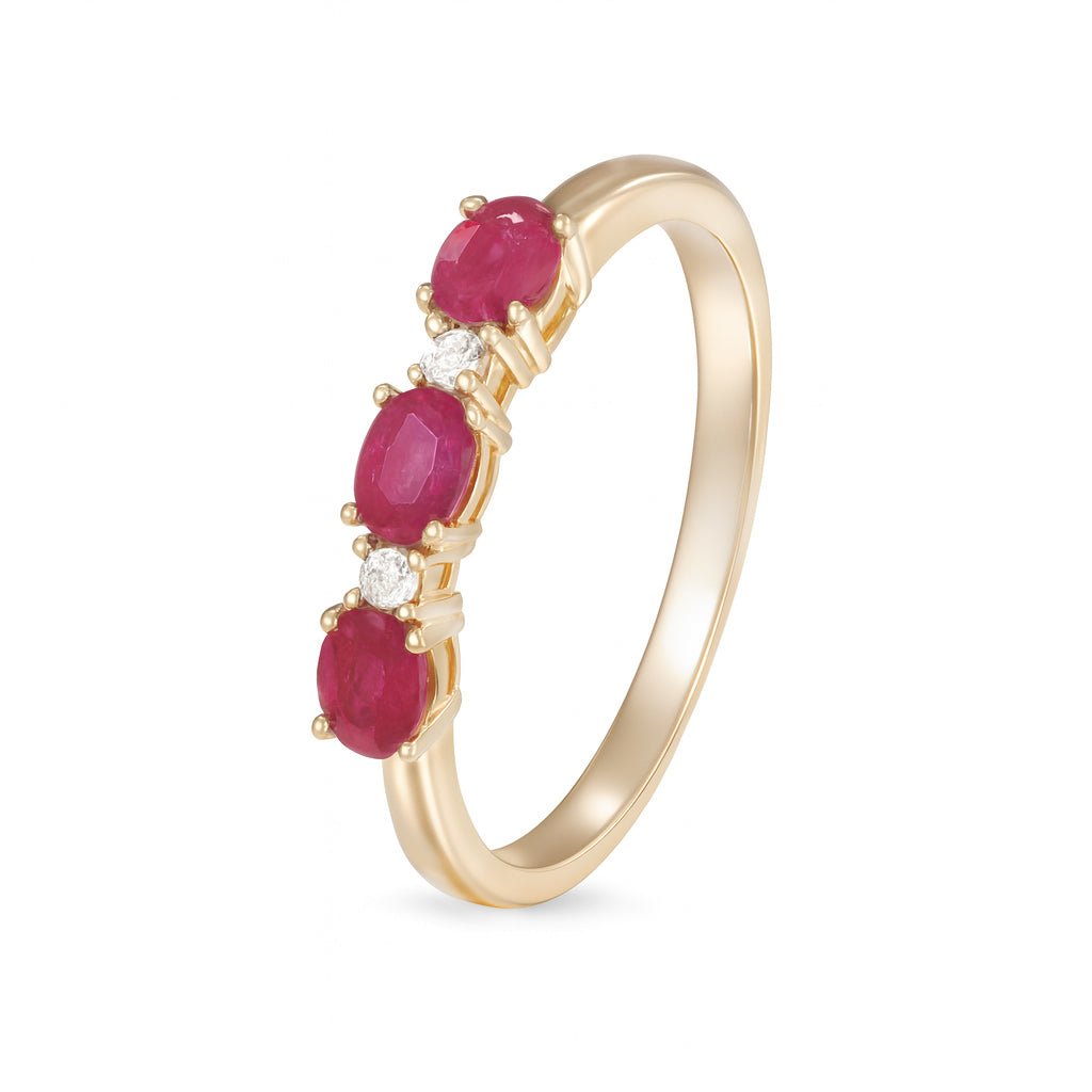 Churumbela con rubí y diamantes