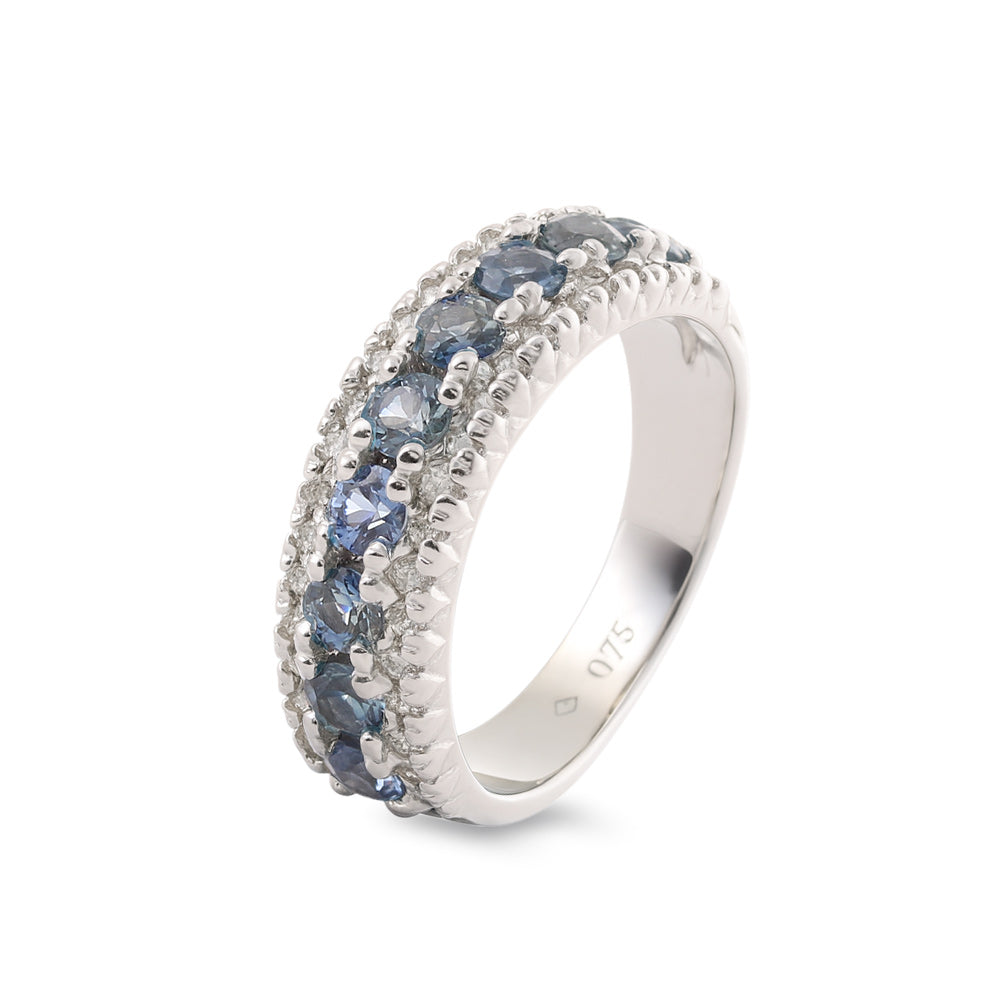 Churumbela con zafiro y diamantes laterales