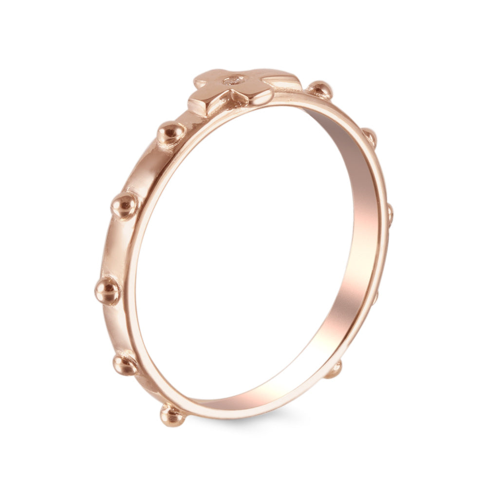 Anillo de mujer estilo decenario de Rosario con diamante