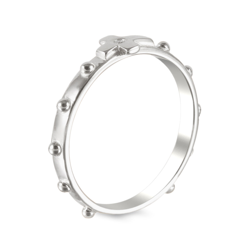 Anillo de mujer estilo decenario de Rosario con diamante