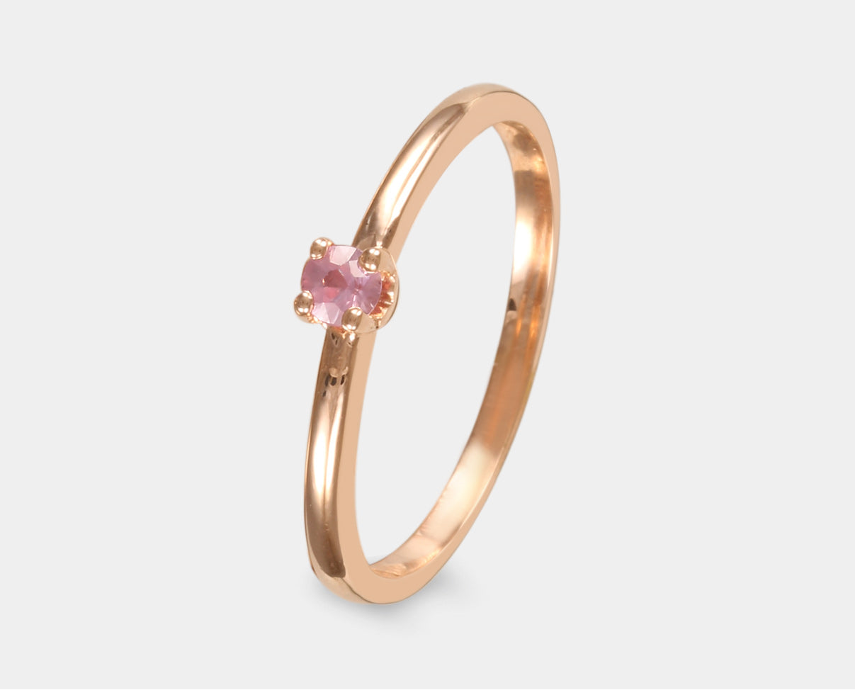 Anillo colección Mi Gema con zafiro rosa (Septiembre)