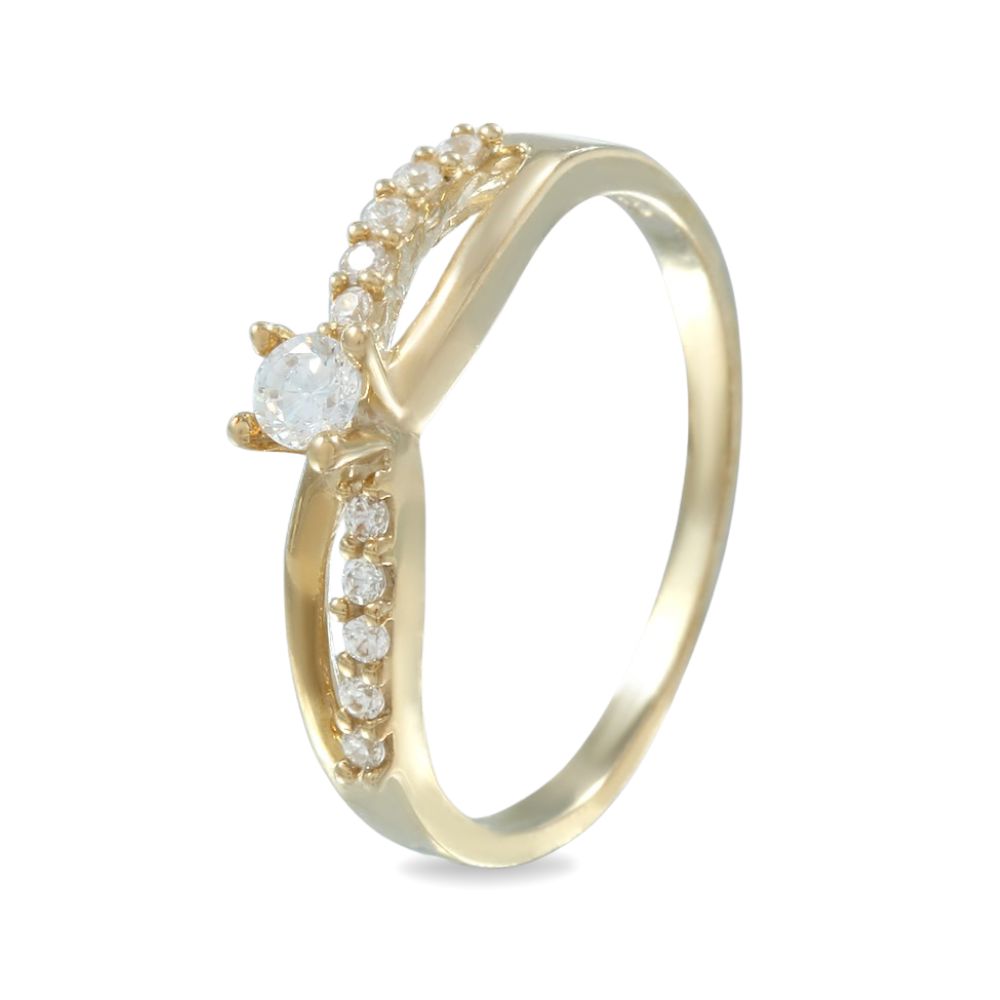Anillo estilo con laterales con circonia