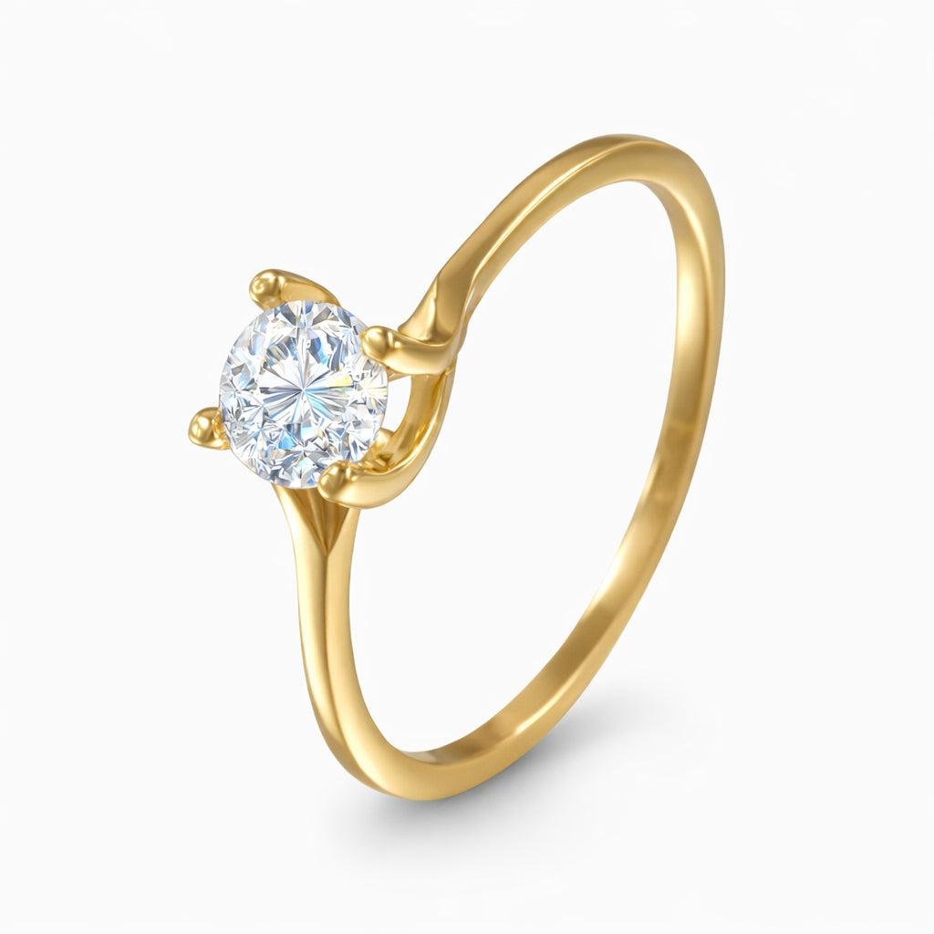 Anillo de promesa solitario con Zirconia Swarovski estilo solitario