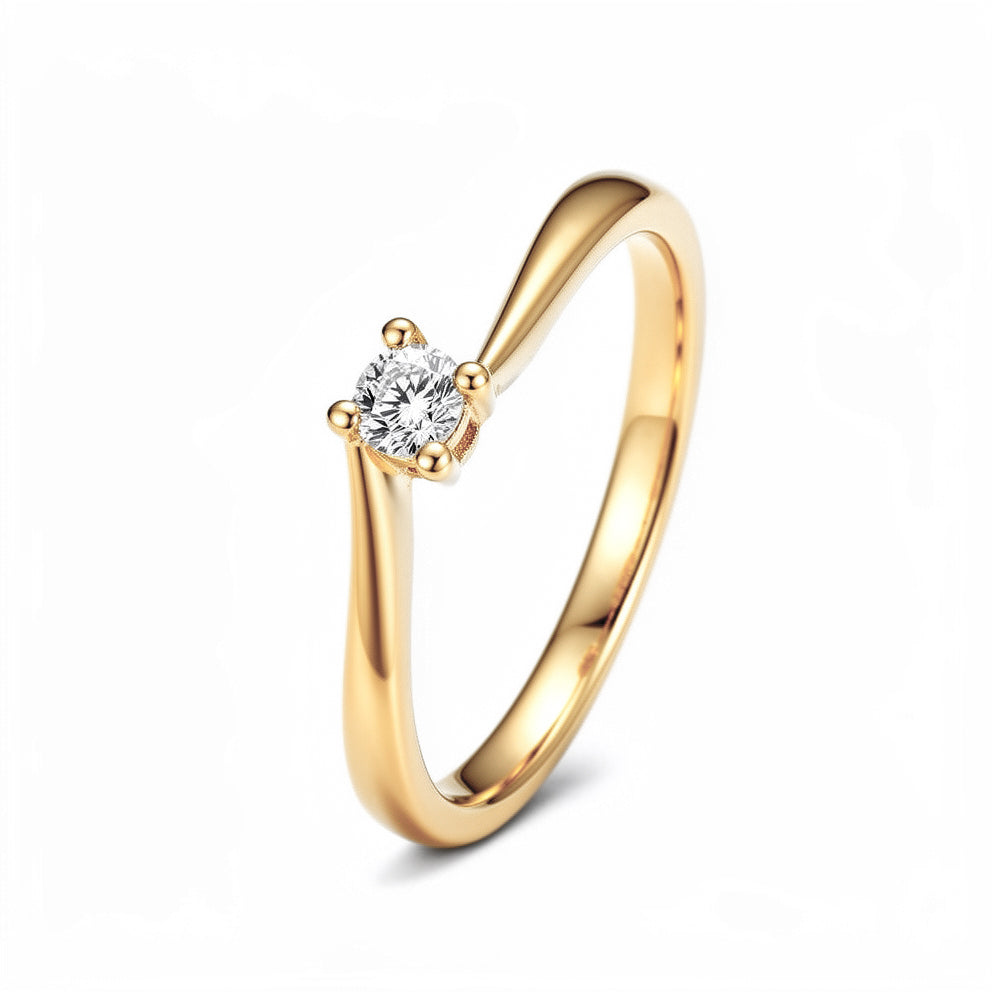 Anillo solitario estilo clásico con Zirconia Swarovski