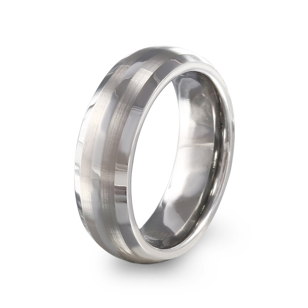 argolla de matrimonio tungsteno. Argolla de Matrimonio de Tungsteno diseño Media caña con linea al centro. Argolla de Tungsteno. 