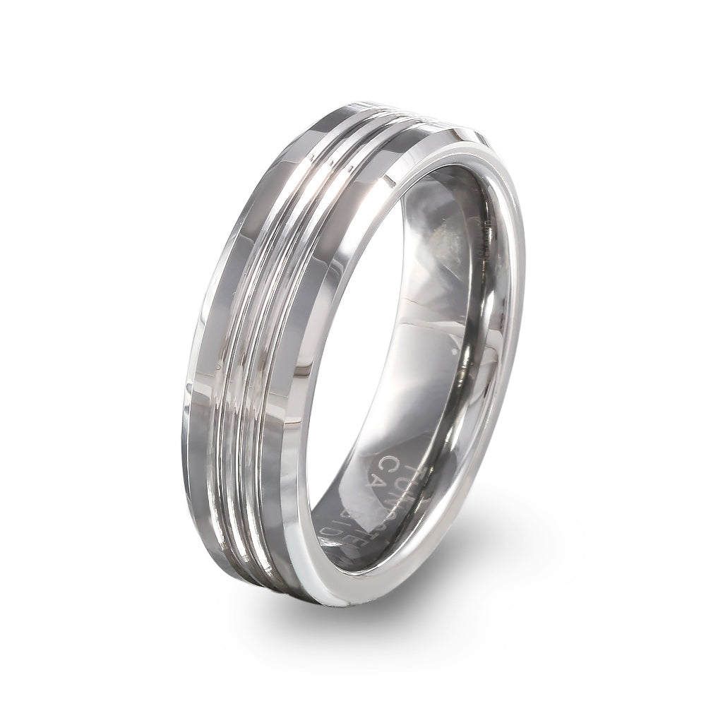 Argolla de matrimonio de tungsteno ancho 6 mm