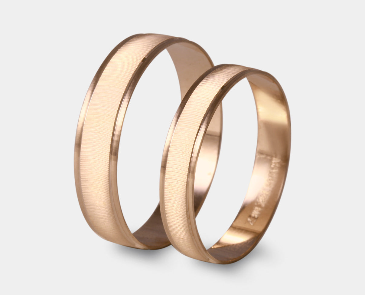 Par de Argollas de Matrimonio Oro 14K  K82C-LE-017-4Y5