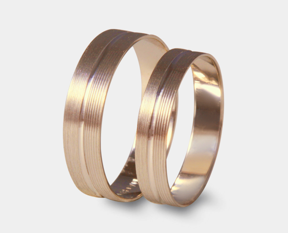 Par de Argollas de Matrimonio Oro 14K  K82C-LE-020-4Y5