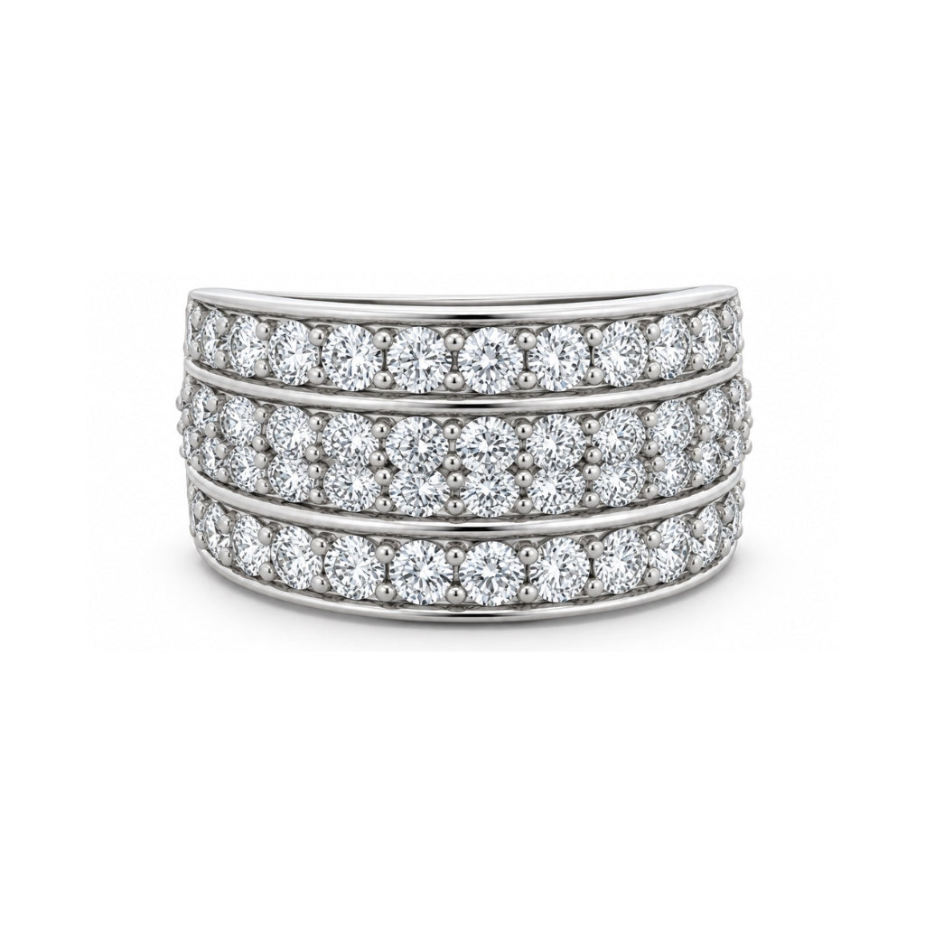 Anillo de hombre multihilera con pave de diamantes lab-grown 