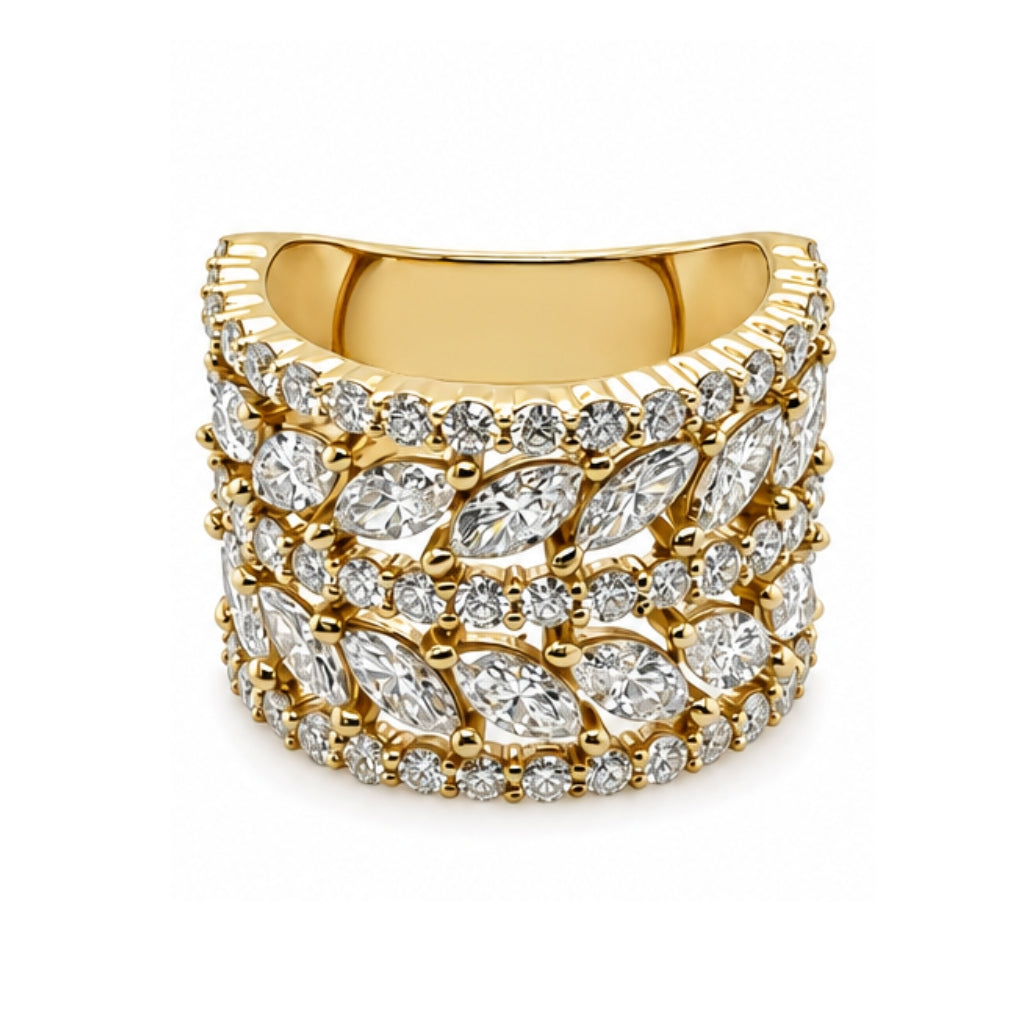 Anillo de gala con diamantes marquise lab-grown