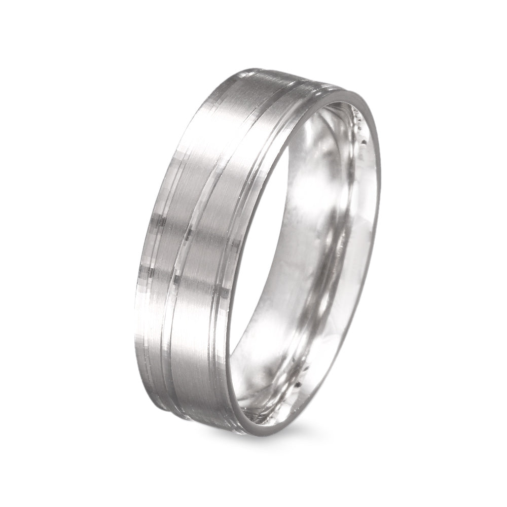 Argolla de matrimonio diseño línea diagonal y acabado mate