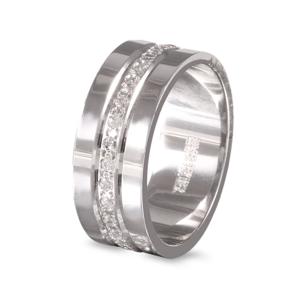 Argolla de matrimonio diseño de lujo con diamante