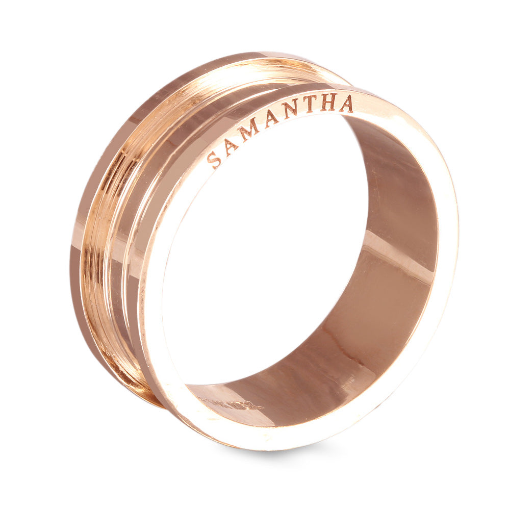 Argolla de matrimonio diseño de lujo doble banda