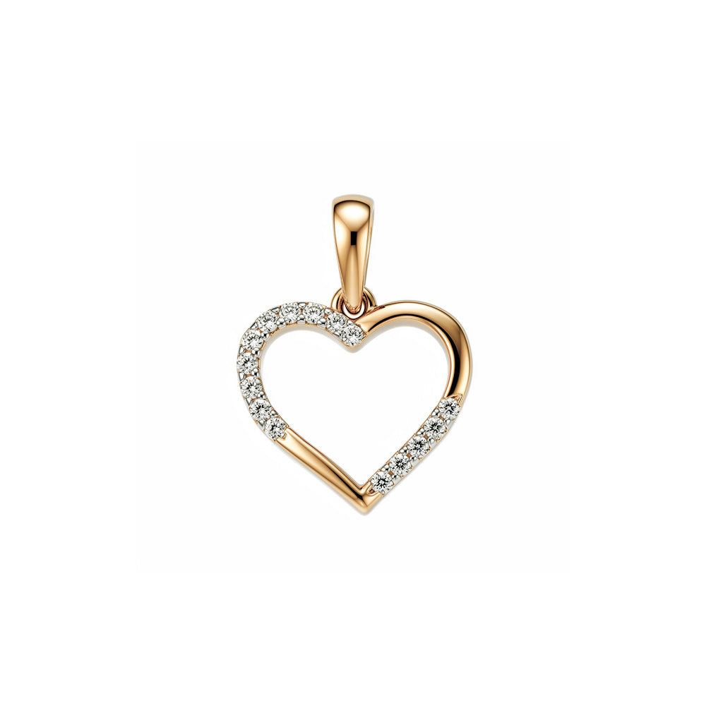 Dije diseño corazón con circonia