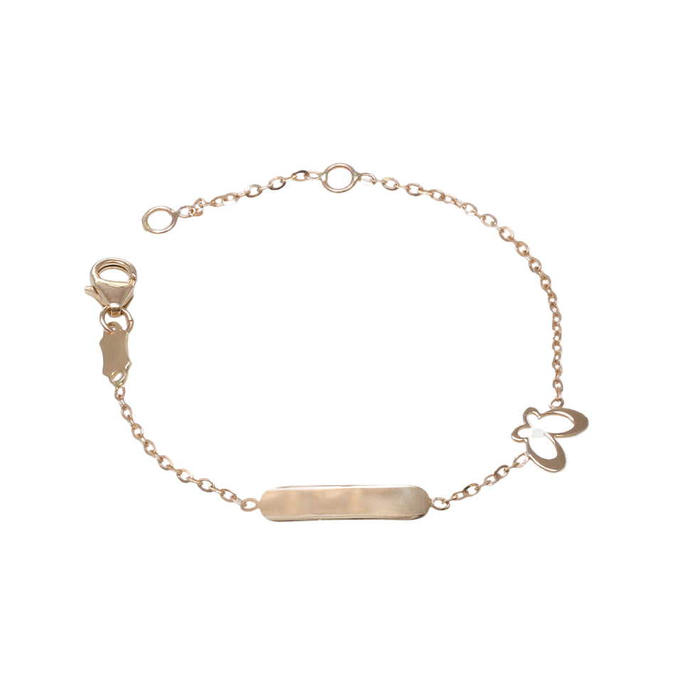 Esclava infantil tejido rolo con placa y mariposa