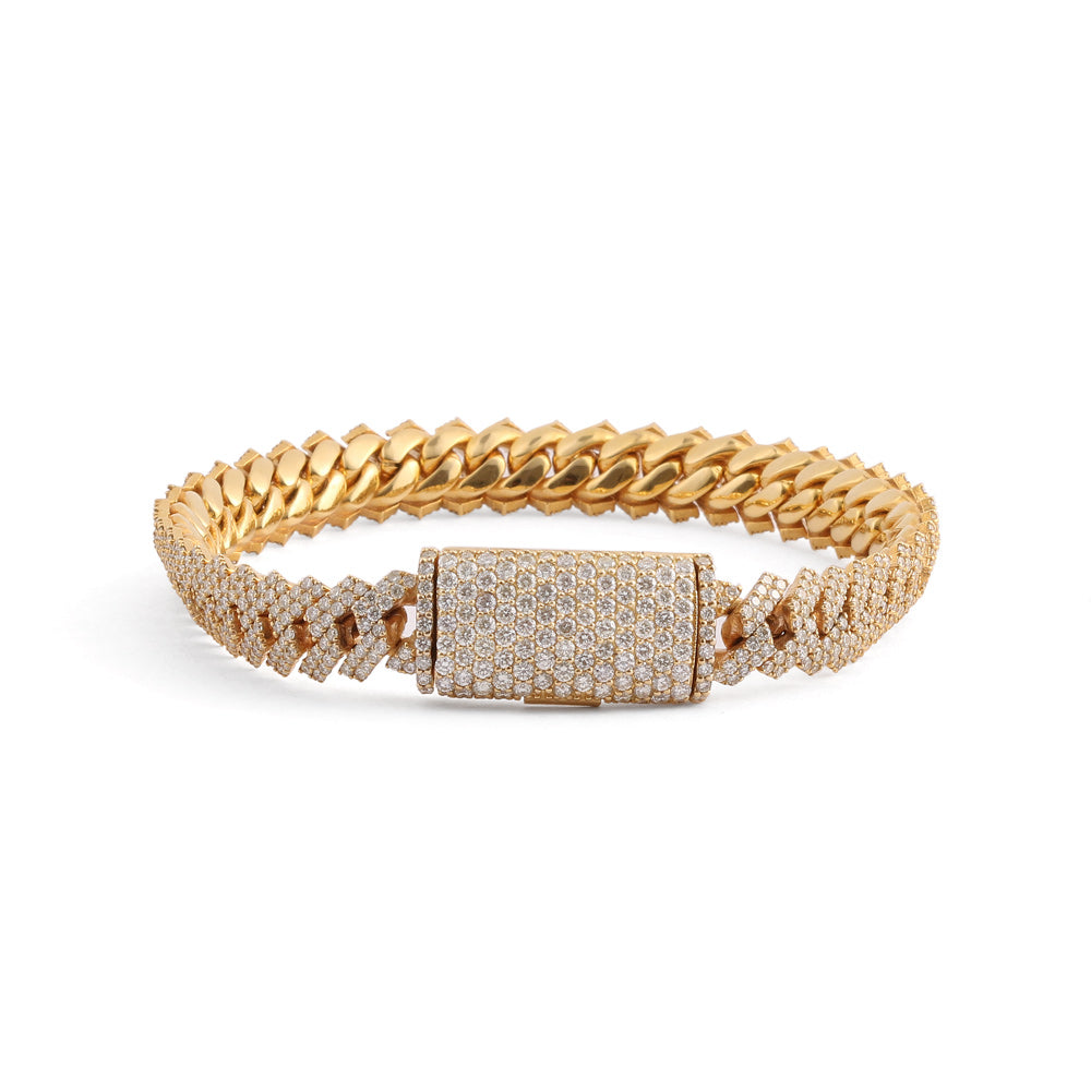 Esclava estilo barbado con diamantes en oro amarillo