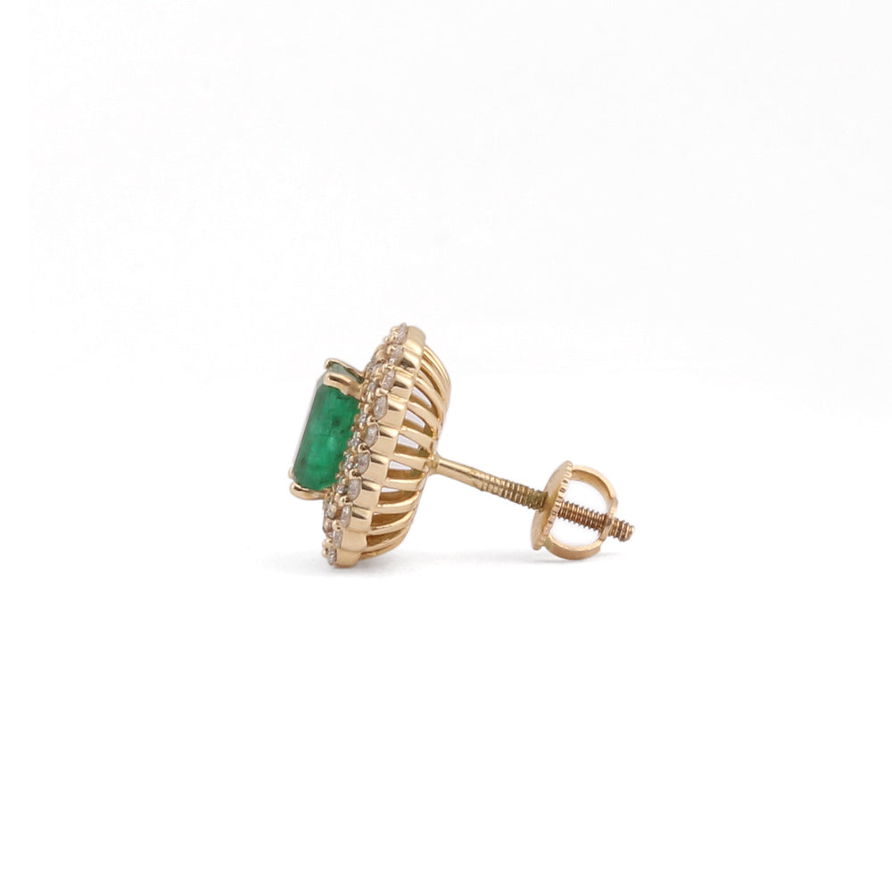 Aretes con esmeraldas y diamantes