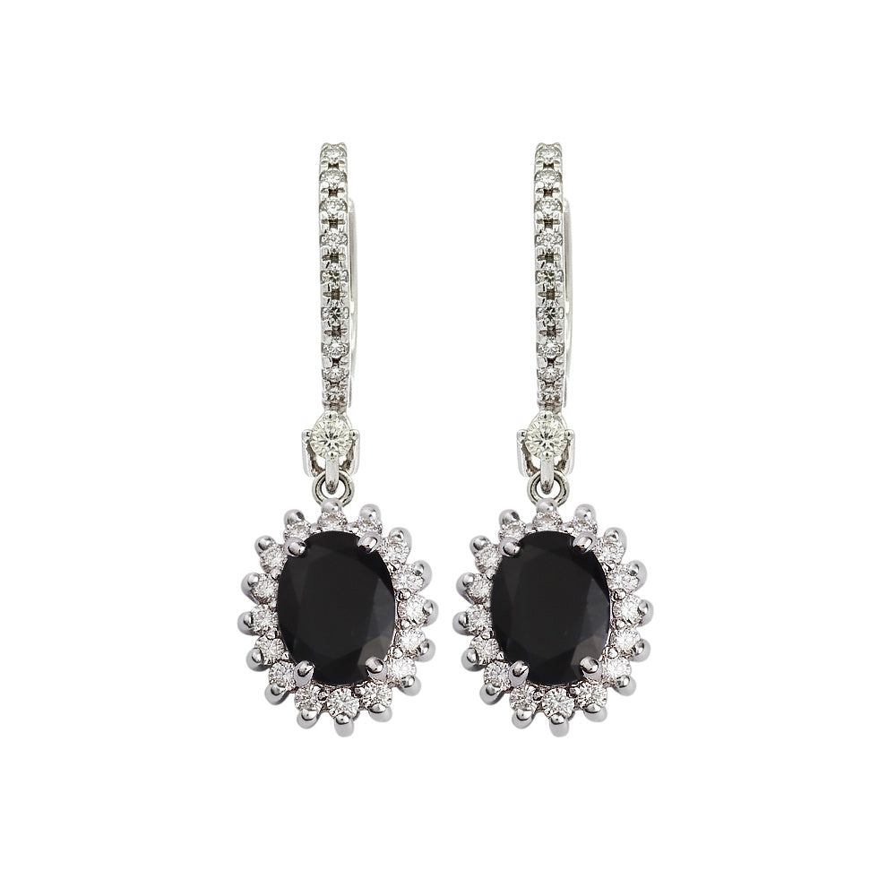 Aretes con zafiro y diamantes