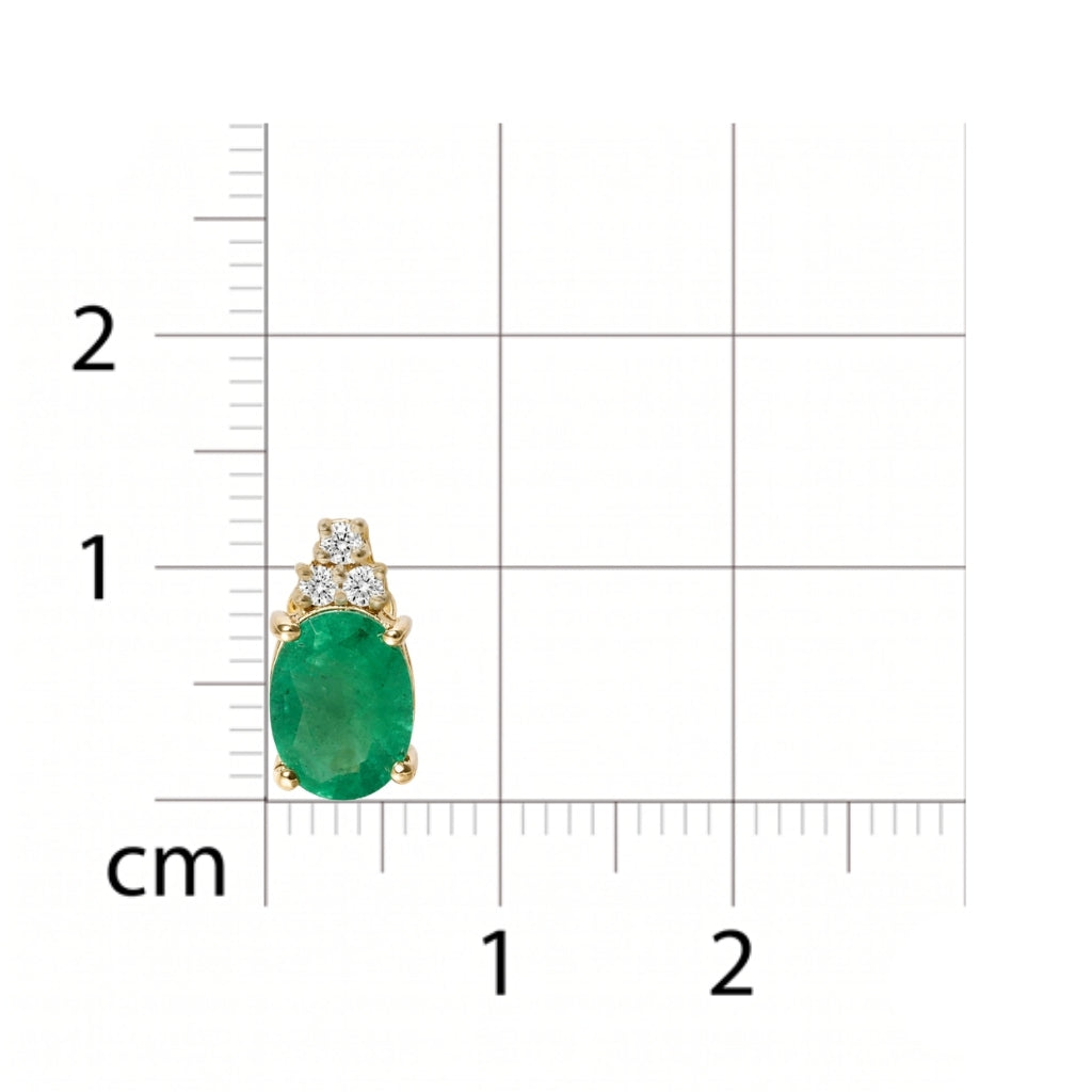 Aretes con esmeralda y diamantes