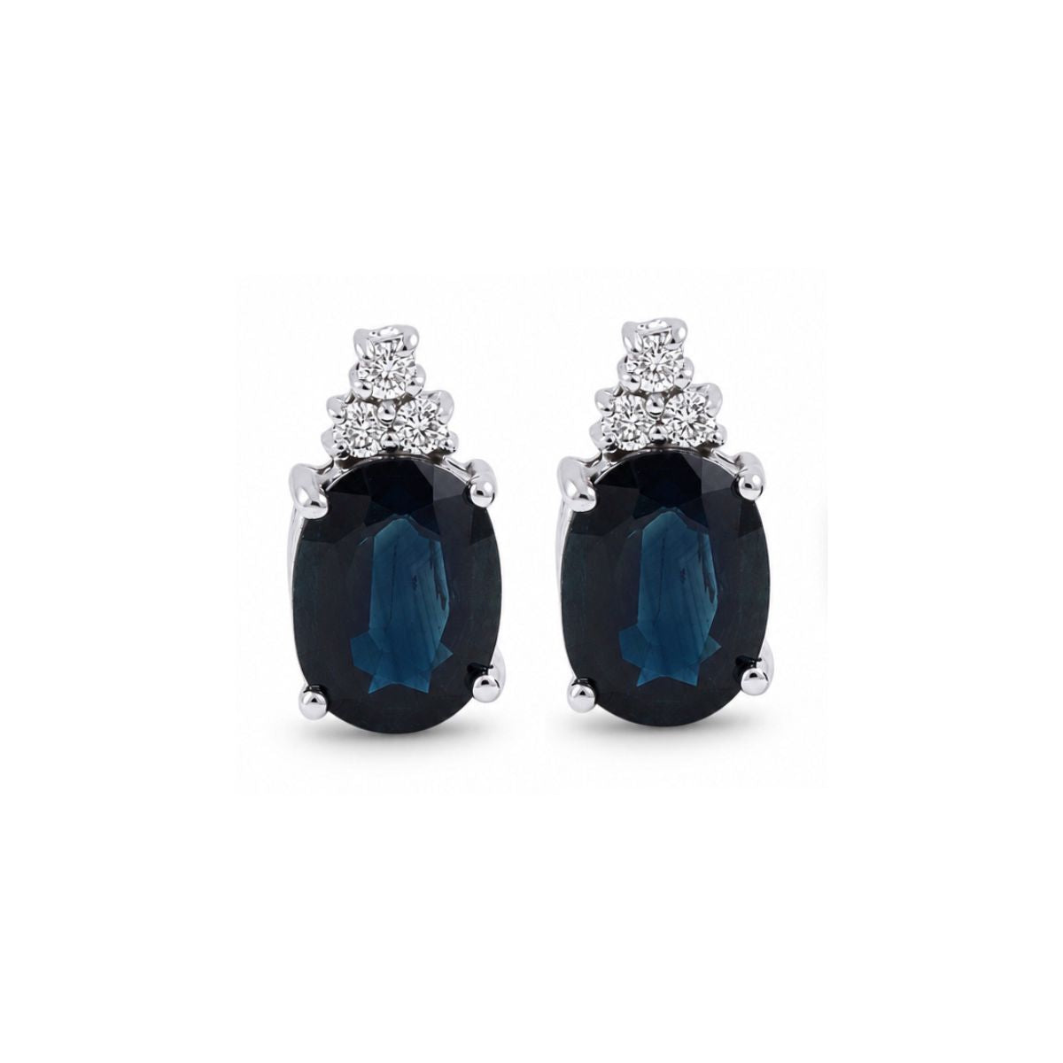 Aretes con zafiro y diamantes