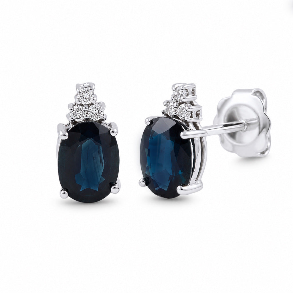 Aretes con zafiro y diamantes
